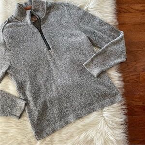 Carbon2Cobalt Men's Gray Quarter-Zip Sweater Cotton Nylon Blend Size Small